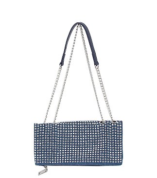 Rhinestone Covered Denim Satchel
