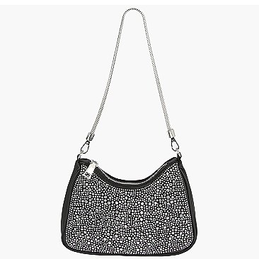 Rhinestone Covered Nylon Shoulder Bag