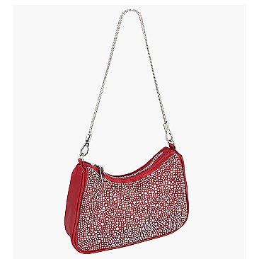 Rhinestone Covered Nylon Shoulder Bag