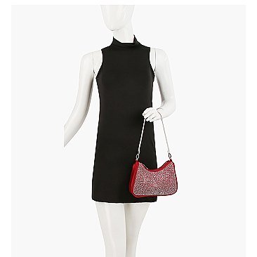 Rhinestone Covered Nylon Shoulder Bag