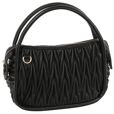 Puffy Chevron Quilted Tote Crossbody Bag