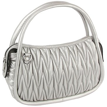 Puffy Chevron Quilted Tote Crossbody Bag