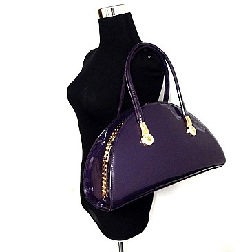 New Clutch-Top Rhinestone Patent Round Shape