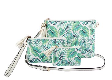 Printed Canvas 3-in-1 Crossbody Bag