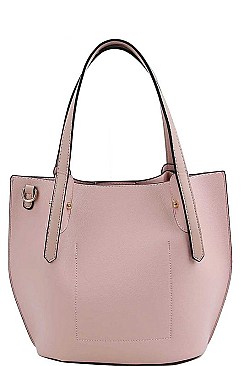 3IN1 DESIGNER STYLISH SMOOTH PU LEATHER ELEGANCE TOTE WITH LONG STRAP  JYLQ-132-1W