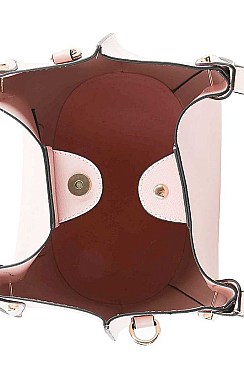 3IN1 DESIGNER STYLISH SMOOTH PU LEATHER ELEGANCE TOTE WITH LONG STRAP  JYLQ-132-1W