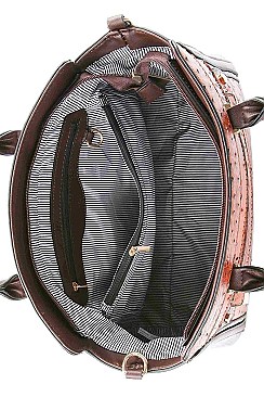 TWO TONE CROCO PATTERN SATCHEL