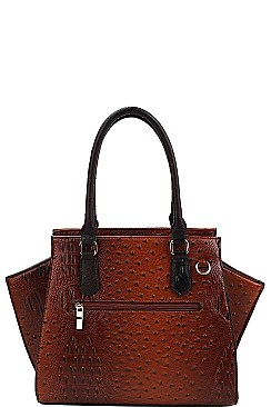 CROC SATCHEL WITH MATCHING WALLET