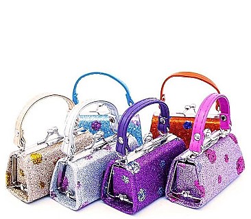 PACK OF 12 PCS ASSORTED COLOR MINI SPARKLING SPANGLE CUTE COIN PURSE