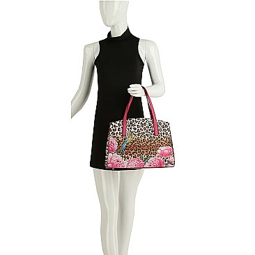 Leopard Hummingbird Flower Handbag version 2