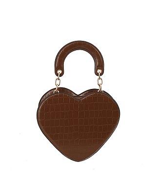 Croc Heart Top Handle Satchel