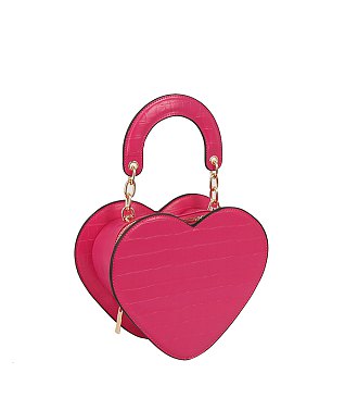 Croc Heart Top Handle Satchel