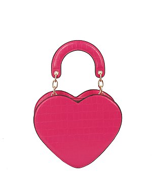 Croc Heart Top Handle Satchel