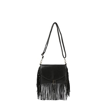 Envelope Flap Fringe Crossbody Bag
