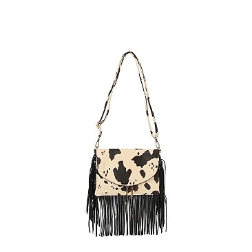 Envelope Flap Fringe Crossbody Bag