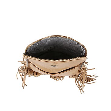 Envelope Flap Fringe Crossbody Bag
