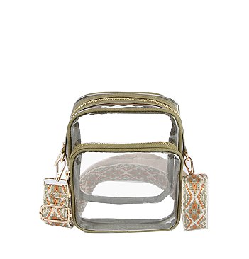 Guitar Strap See Thru Crossbody Bag