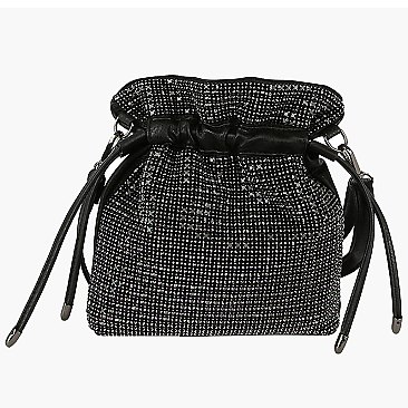 Rhinestone Covered Drawstring Satchel