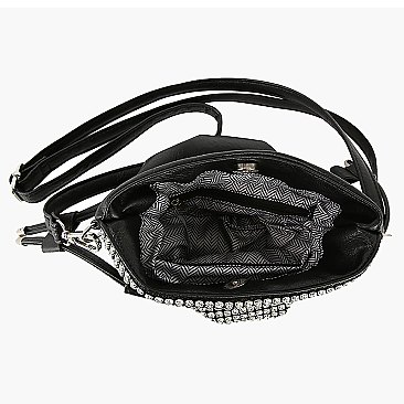 Rhinestone Covered Drawstring Satchel