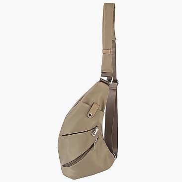 Nylong Multi Zip Pocket Sling Bag