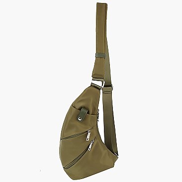 Nylong Multi Zip Pocket Sling Bag