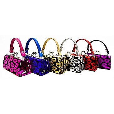Pack of 12 Colorful Kiss Marks Coin Purse