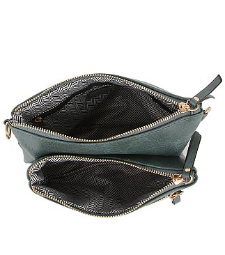 Multi Zip Pocket Guitar Strap Crossbody Bag