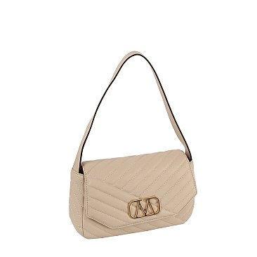 Quilted Logo Flap Shoulder Bag