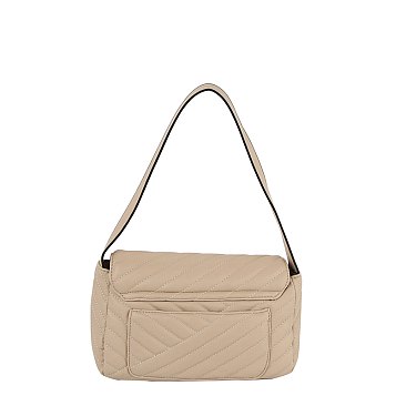Quilted Logo Flap Shoulder Bag