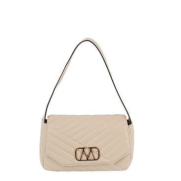 Quilted Logo Flap Shoulder Bag