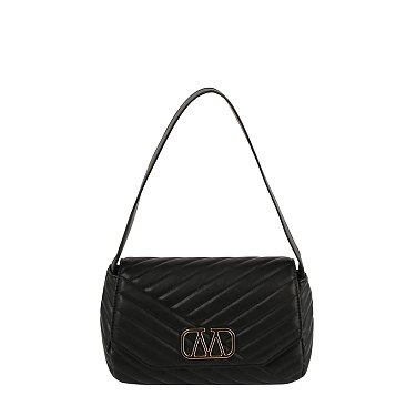 Quilted Logo Flap Shoulder Bag