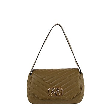 Quilted Logo Flap Shoulder Bag