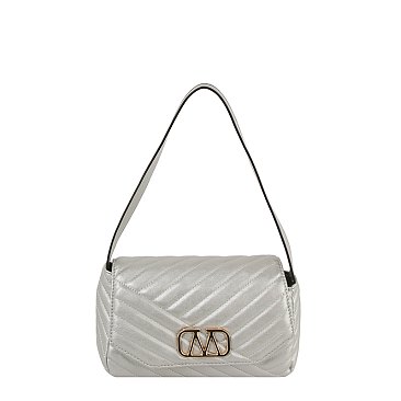 Quilted Logo Flap Shoulder Bag
