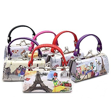 PACK OF (12 PCS) Coin Purse / Lipstick Case "LADY IN PARIS" PRINT RZ-LQ93