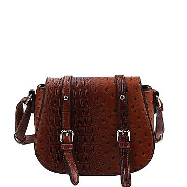 CUTE STYLISH TEXTURED PU LEATHER CROCO PATTERN CROSSBODY BAG  JYLQF-010