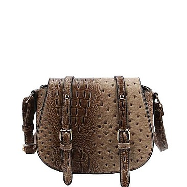 CUTE STYLISH TEXTURED PU LEATHER CROCO PATTERN CROSSBODY BAG  JYLQF-010