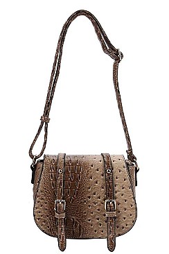 CUTE STYLISH TEXTURED PU LEATHER CROCO PATTERN CROSSBODY BAG  JYLQF-010