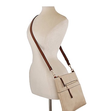 Fashion Zip Pocket Crossbody Bag