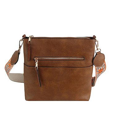 Fashion Zip Pocket Guitar Strap Crossbody Bag