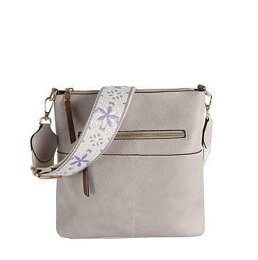Fashion Zip Pocket Guitar Strap Crossbody Bag