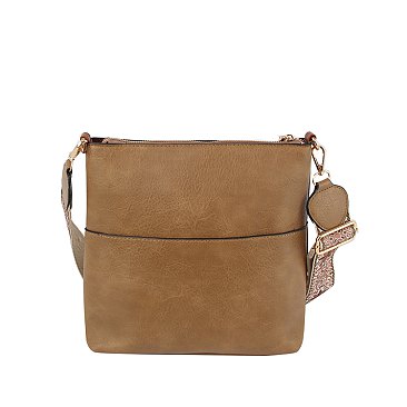 Fashion Zip Pocket Guitar Strap Crossbody Bag