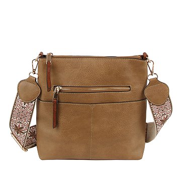 Fashion Zip Pocket Guitar Strap Crossbody Bag
