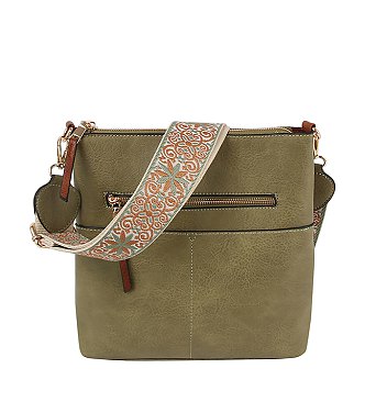 Fashion Zip Pocket Guitar Strap Crossbody Bag