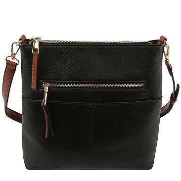 Fashion Zip Pocket Crossbody Bag