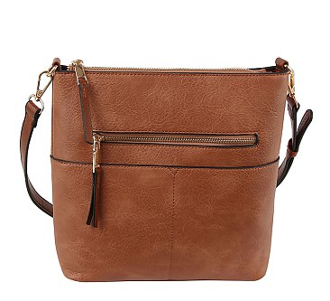 Fashion Zip Pocket Crossbody Bag