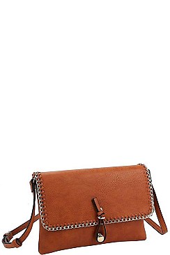 CLASSIC CHAINED CROSSBODY CLUTCH WITH LONG STRAP JY-LR-029-C