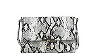 FASHION SNAKE PRINT  LEATHER TOGGLE FLAP CROSSBODY BAG