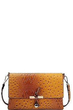 ANIMAL SKIN TEXTURED CROSSBODY BAG