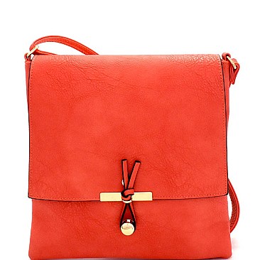 LR030-LP Knot Accent Large Flap Cross Body