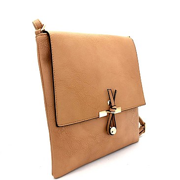 LR030-LP Knot Accent Large Flap Cross Body